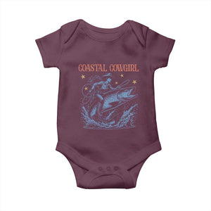 Coastal Cowgirl Baby Onesie Funny Western Country Rodeo Cowgirl Fishing TS10 Maroon Print Your Wear