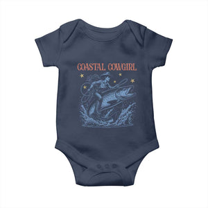 Coastal Cowgirl Baby Onesie Funny Western Country Rodeo Cowgirl Fishing TS10 Navy Print Your Wear