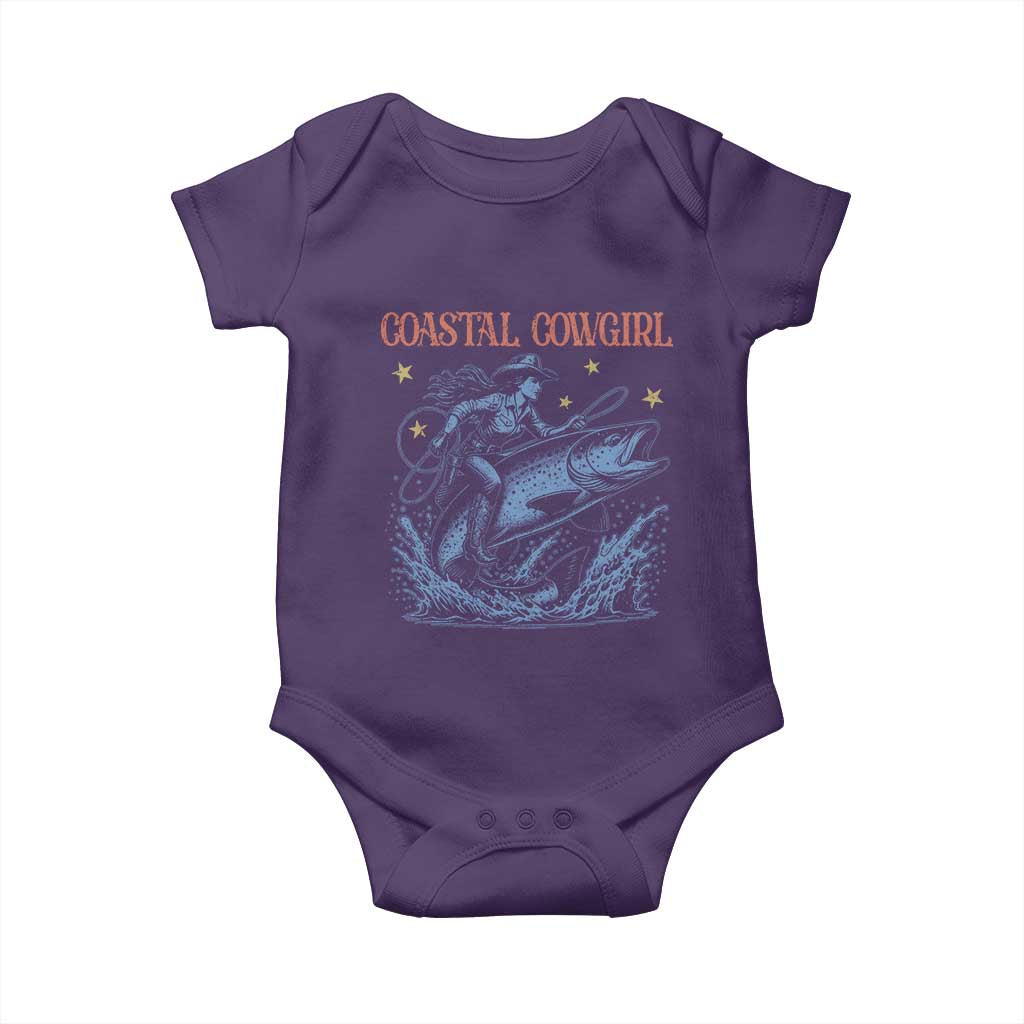 Coastal Cowgirl Baby Onesie Funny Western Country Rodeo Cowgirl Fishing TS10 Purple Print Your Wear