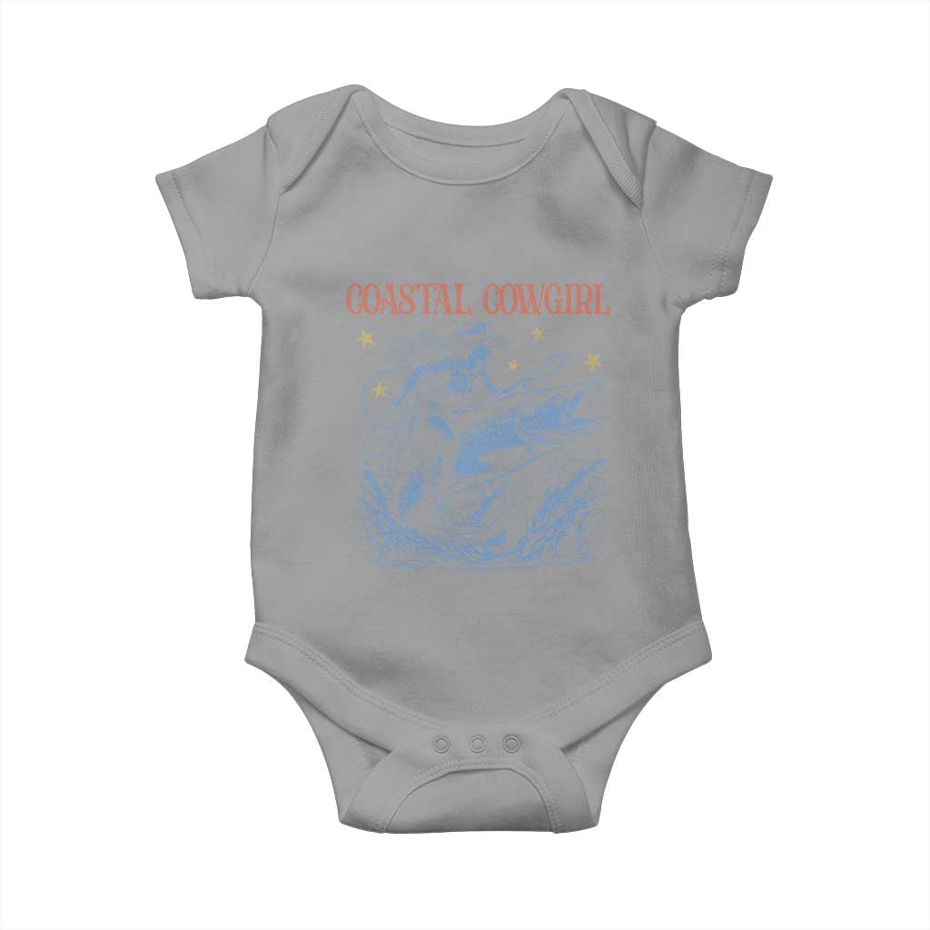 Coastal Cowgirl Baby Onesie Funny Western Country Rodeo Cowgirl Fishing TS10 Sport Gray Print Your Wear