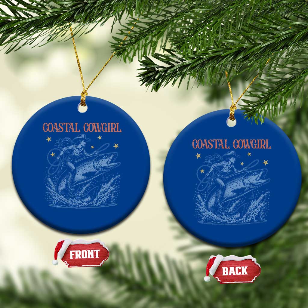 Coastal Cowgirl Ceramic Ornament Funny Western Country Rodeo Cowgirl Fishing TS10 1pc Blue Print Your Wear
