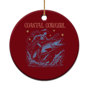 Coastal Cowgirl Ceramic Ornament Funny Western Country Rodeo Cowgirl Fishing TS10 1pc Red Print Your Wear