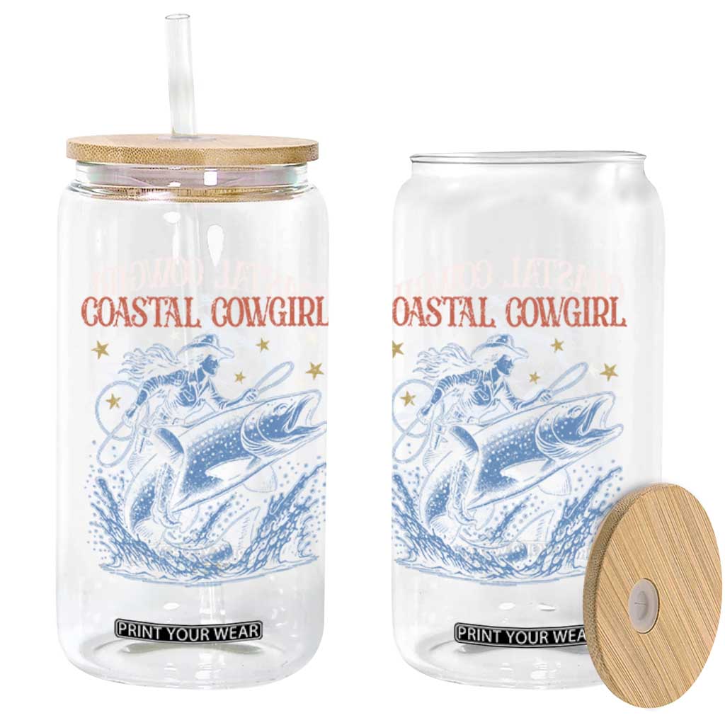 Coastal Cowgirl Glass Can Funny Western Country Rodeo Cowgirl Fishing TS10 Print Your Wear