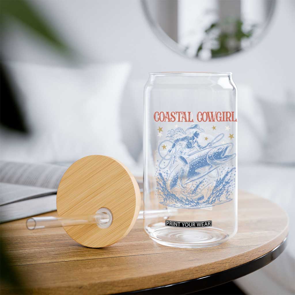 Coastal Cowgirl Glass Can Funny Western Country Rodeo Cowgirl Fishing TS10 Print Your Wear