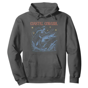 Coastal Cowgirl Hoodie Funny Western Country Rodeo Cowgirl Fishing TS10 Dark Heather Print Your Wear
