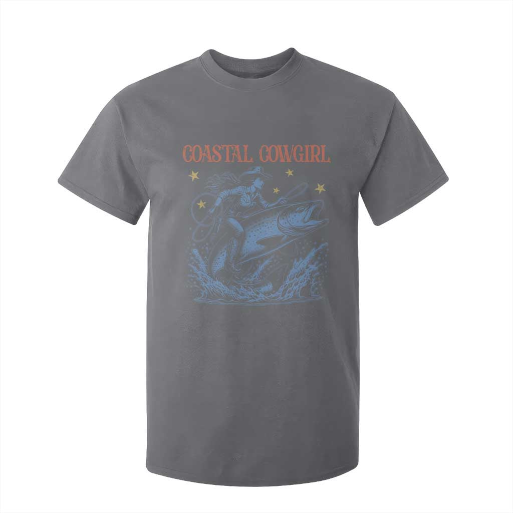 Coastal Cowgirl T Shirt For Kid Funny Western Country Rodeo Cowgirl Fishing TS10 Charcoal Print Your Wear
