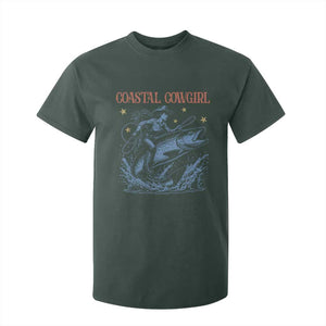 Coastal Cowgirl T Shirt For Kid Funny Western Country Rodeo Cowgirl Fishing TS10 Dark Forest Green Print Your Wear