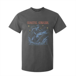 Coastal Cowgirl T Shirt For Kid Funny Western Country Rodeo Cowgirl Fishing TS10 Dark Heather Print Your Wear