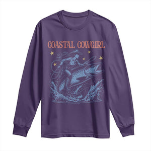 Coastal Cowgirl Long Sleeve Shirt Funny Western Country Rodeo Cowgirl Fishing TS10 Purple Print Your Wear