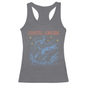 Coastal Cowgirl Racerback Tank Top Funny Western Country Rodeo Cowgirl Fishing TS10 Charcoal Print Your Wear