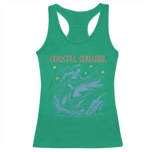 Coastal Cowgirl Racerback Tank Top Funny Western Country Rodeo Cowgirl Fishing TS10 Irish Green Print Your Wear