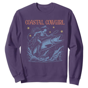 Coastal Cowgirl Sweatshirt Funny Western Country Rodeo Cowgirl Fishing TS10 Purple Print Your Wear