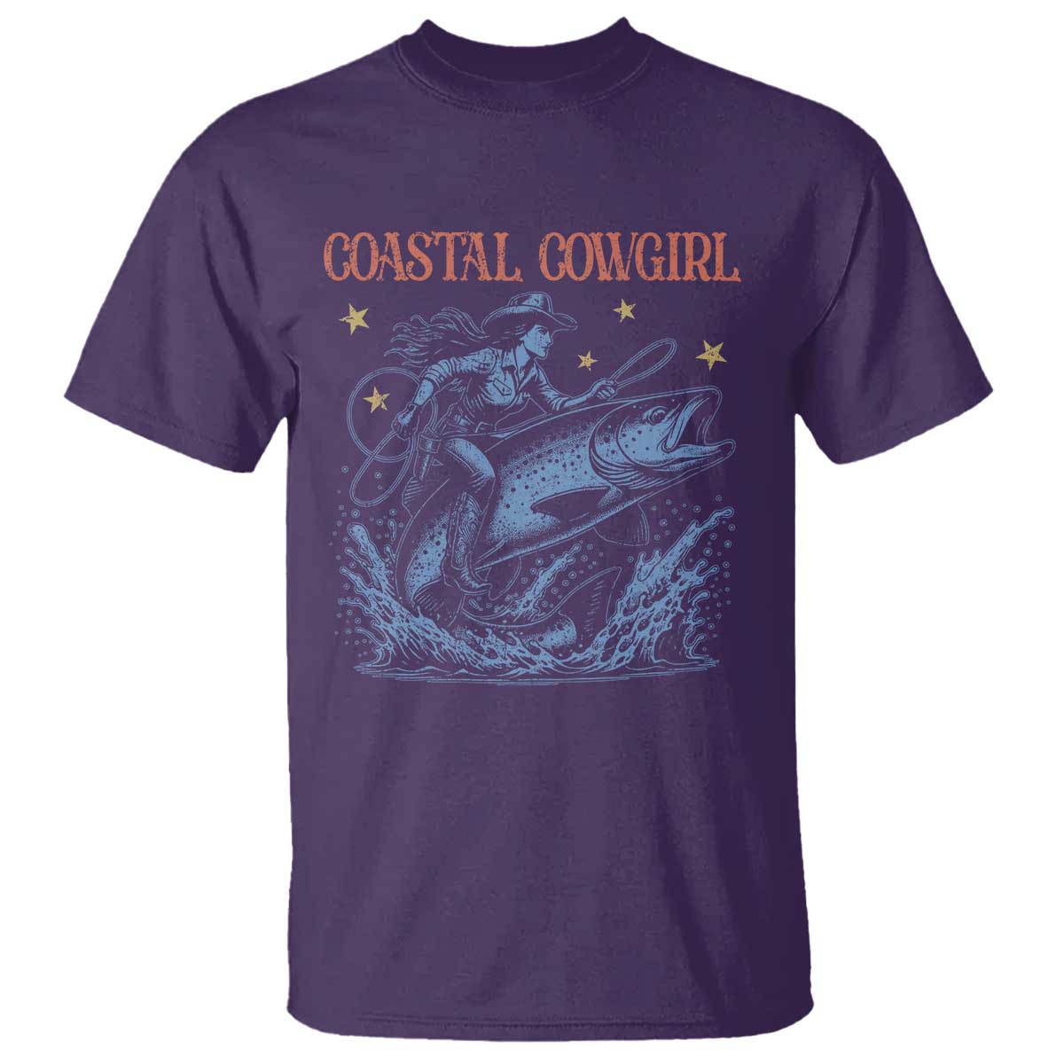 Coastal Cowgirl T Shirt Funny Western Country Rodeo Cowgirl Fishing TS10 Purple Print Your Wear