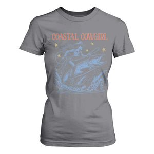 Coastal Cowgirl T Shirt For Women Funny Western Country Rodeo Cowgirl Fishing TS10 Charcoal Print Your Wear