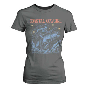 Coastal Cowgirl T Shirt For Women Funny Western Country Rodeo Cowgirl Fishing TS10 Dark Heather Print Your Wear