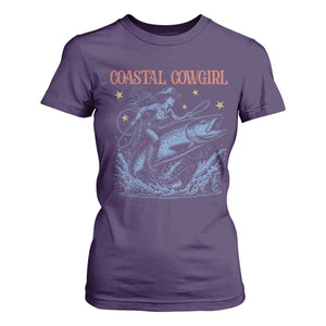 Coastal Cowgirl T Shirt For Women Funny Western Country Rodeo Cowgirl Fishing TS10 Purple Print Your Wear