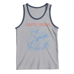 Coastal Cowgirl Tank Top Funny Western Country Rodeo Cowgirl Fishing TS10 Athletic Heather Navy Print Your Wear