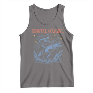 Coastal Cowgirl Tank Top Funny Western Country Rodeo Cowgirl Fishing TS10 Deep Heather Print Your Wear