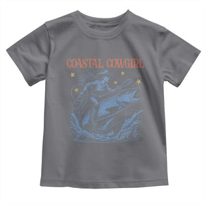Coastal Cowgirl Toddler T Shirt Funny Western Country Rodeo Cowgirl Fishing TS10 Charcoal Print Your Wear
