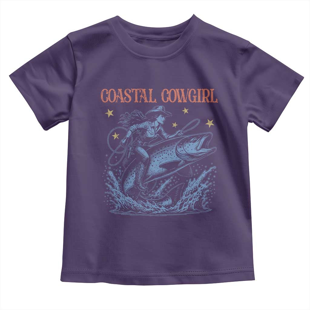 Coastal Cowgirl Toddler T Shirt Funny Western Country Rodeo Cowgirl Fishing TS10 Purple Print Your Wear