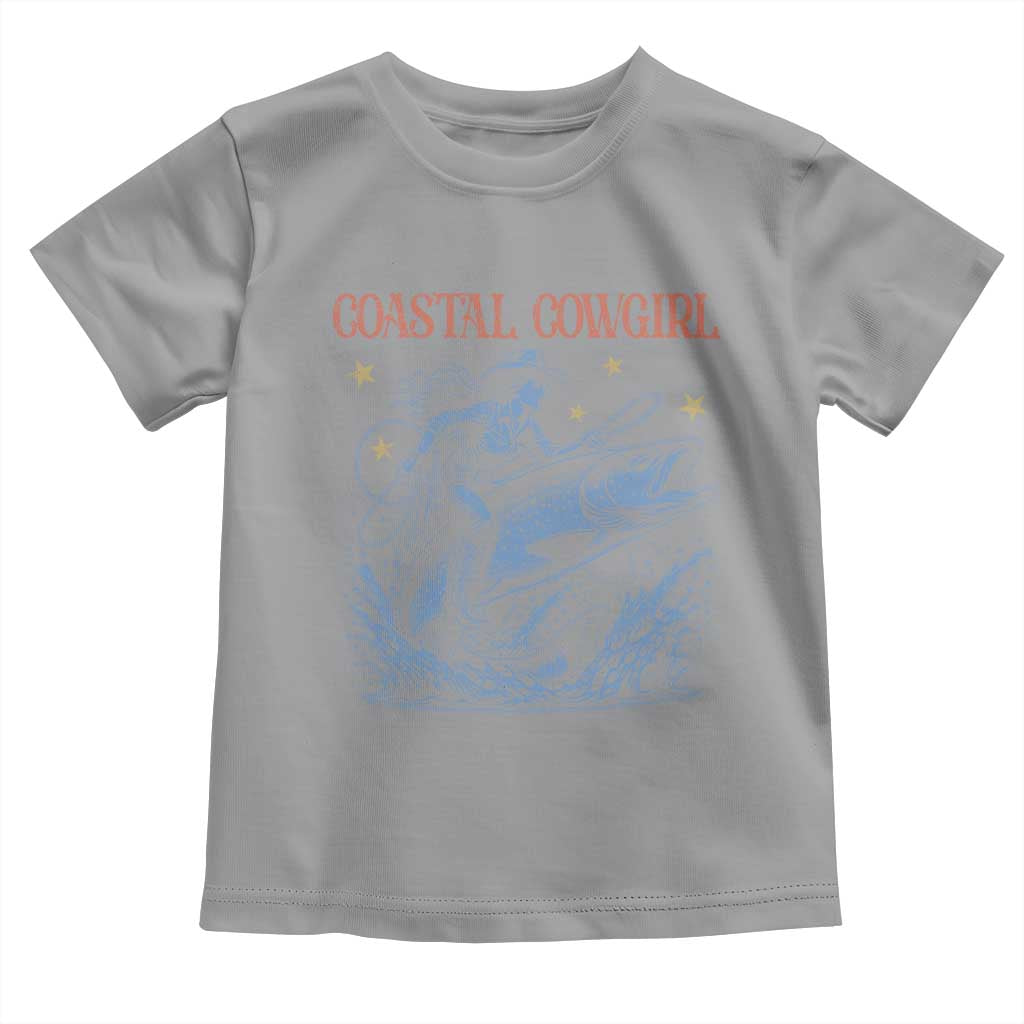 Coastal Cowgirl Toddler T Shirt Funny Western Country Rodeo Cowgirl Fishing TS10 Sport Gray Print Your Wear