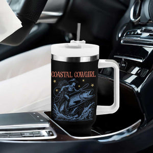 Coastal Cowgirl Tumbler With Handle Funny Western Country Rodeo Cowgirl Fishing TS10 Print Your Wear