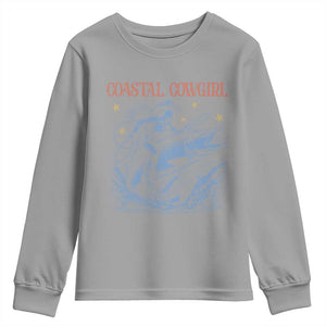 Coastal Cowgirl Youth Sweatshirt Funny Western Country Rodeo Cowgirl Fishing TS10 Sport Gray Print Your Wear