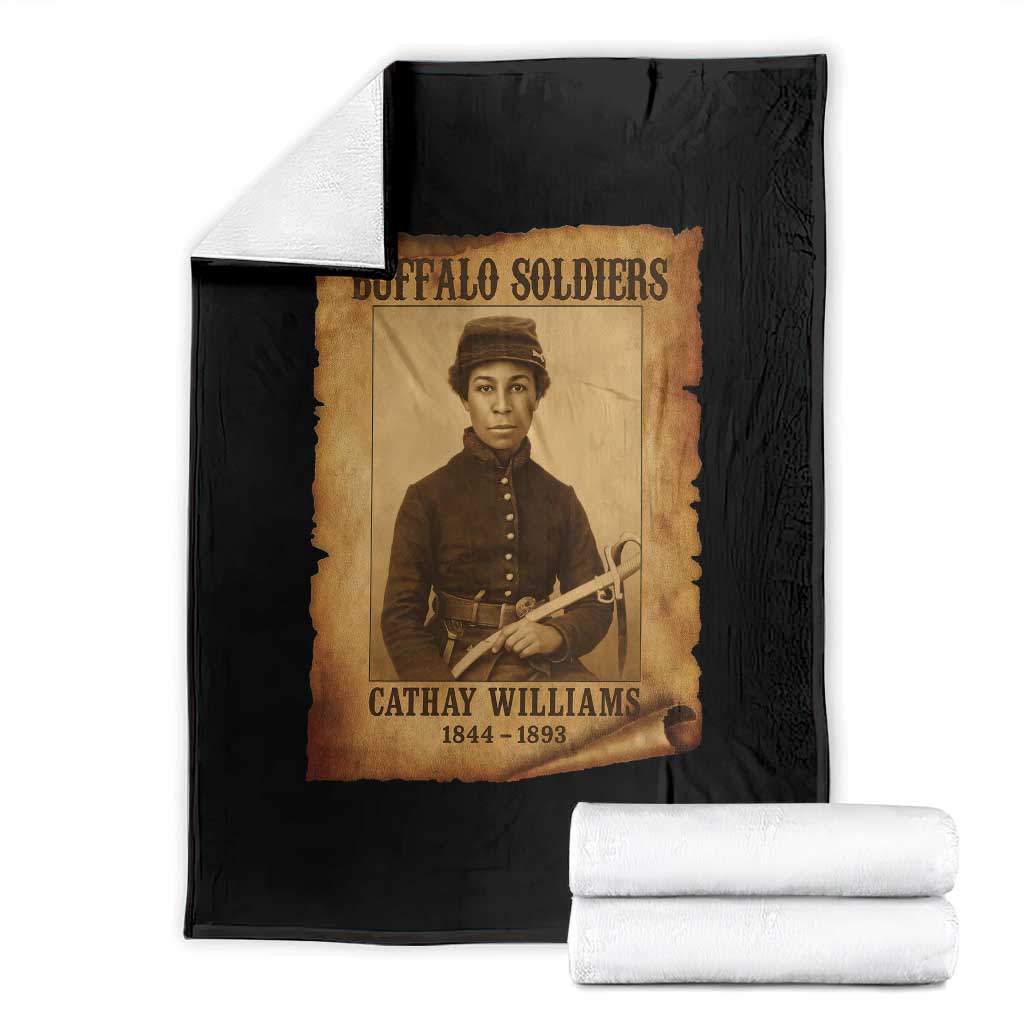 Cathay Williams Throw Blanket Buffalo Soldier First African American Female Soldier TS10 Black Print Your Wear