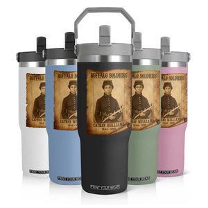 Cathay Williams Flip Straw Tumbler Buffalo Soldier First African American Female Soldier TS10 Print Your Wear