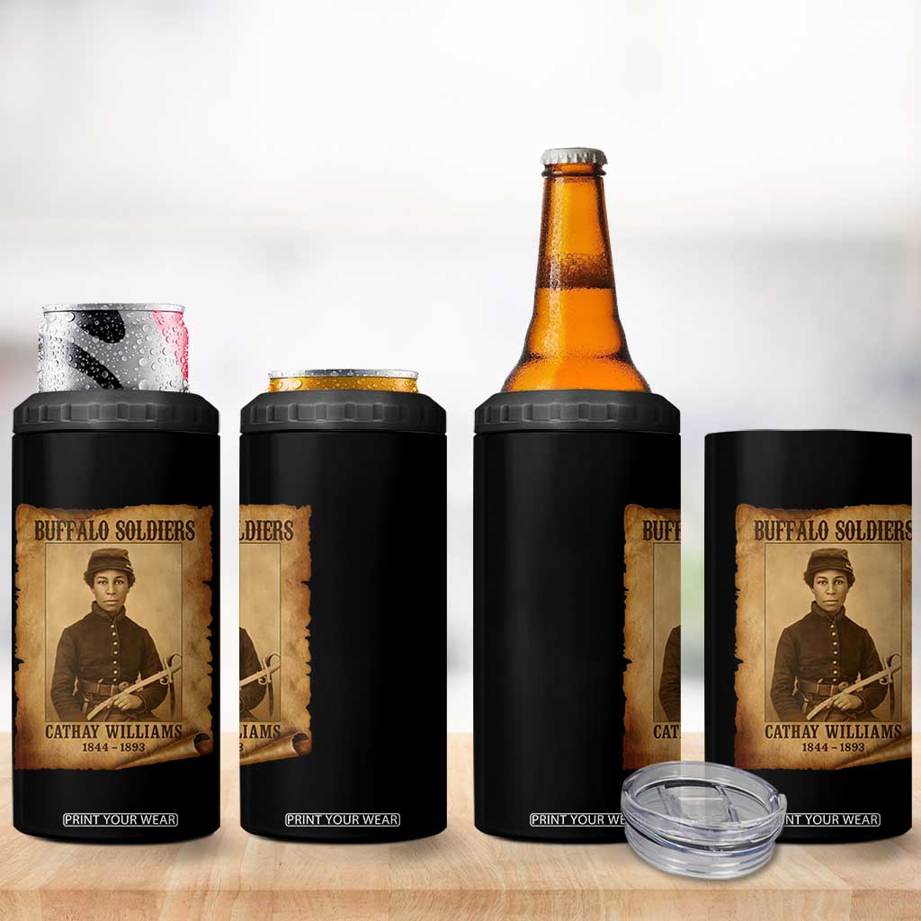 Cathay Williams 4 in 1 Can Cooler Tumbler Buffalo Soldier First African American Female Soldier TS10 Print Your Wear