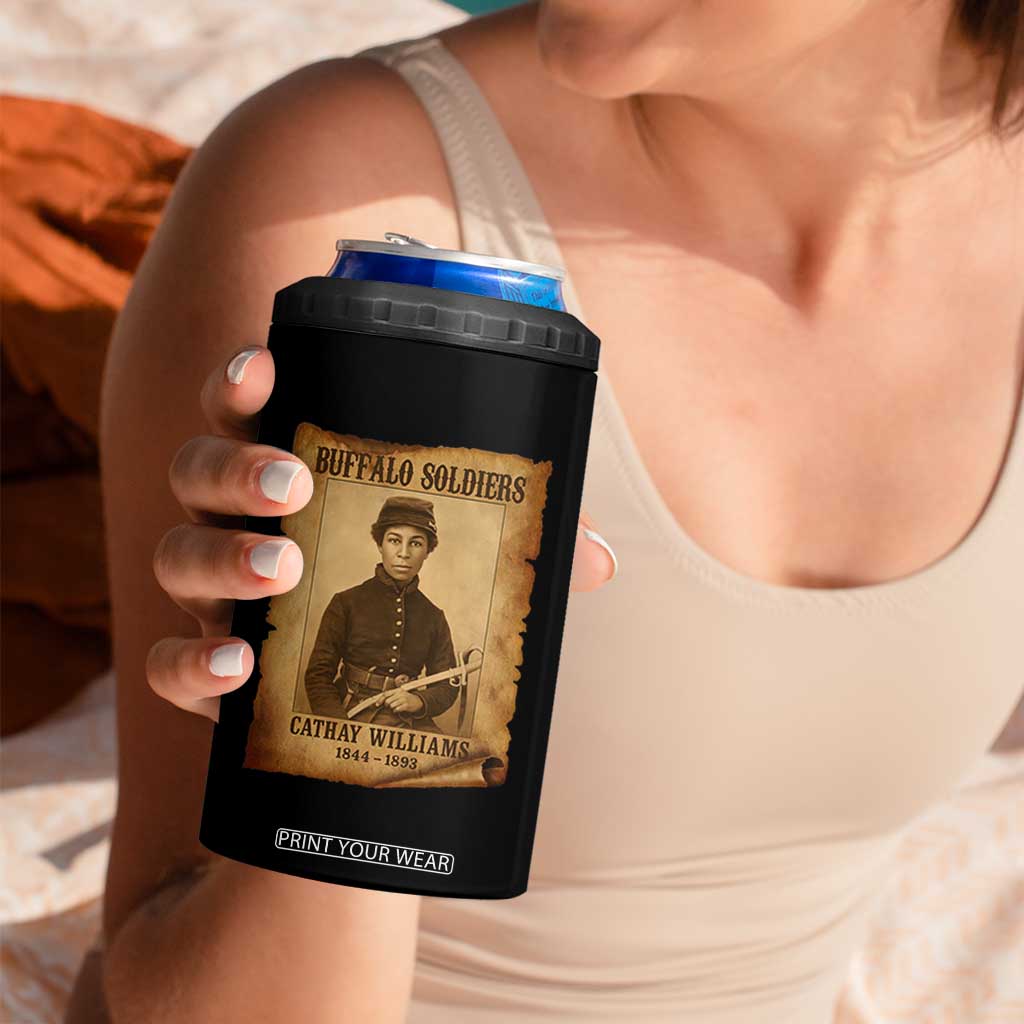 Cathay Williams 4 in 1 Can Cooler Tumbler Buffalo Soldier First African American Female Soldier TS10 Print Your Wear