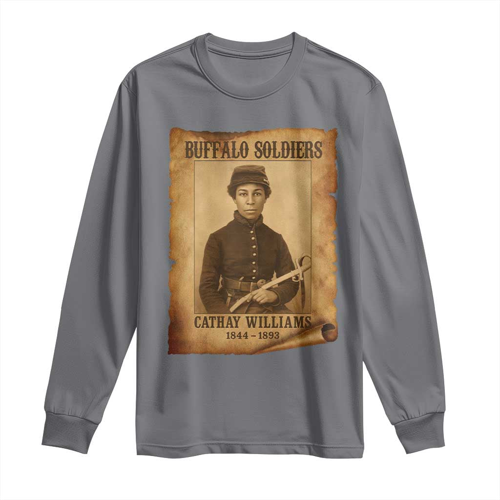 Cathay Williams Long Sleeve Shirt Buffalo Soldier First African American Female Soldier TS10 Charcoal Print Your Wear