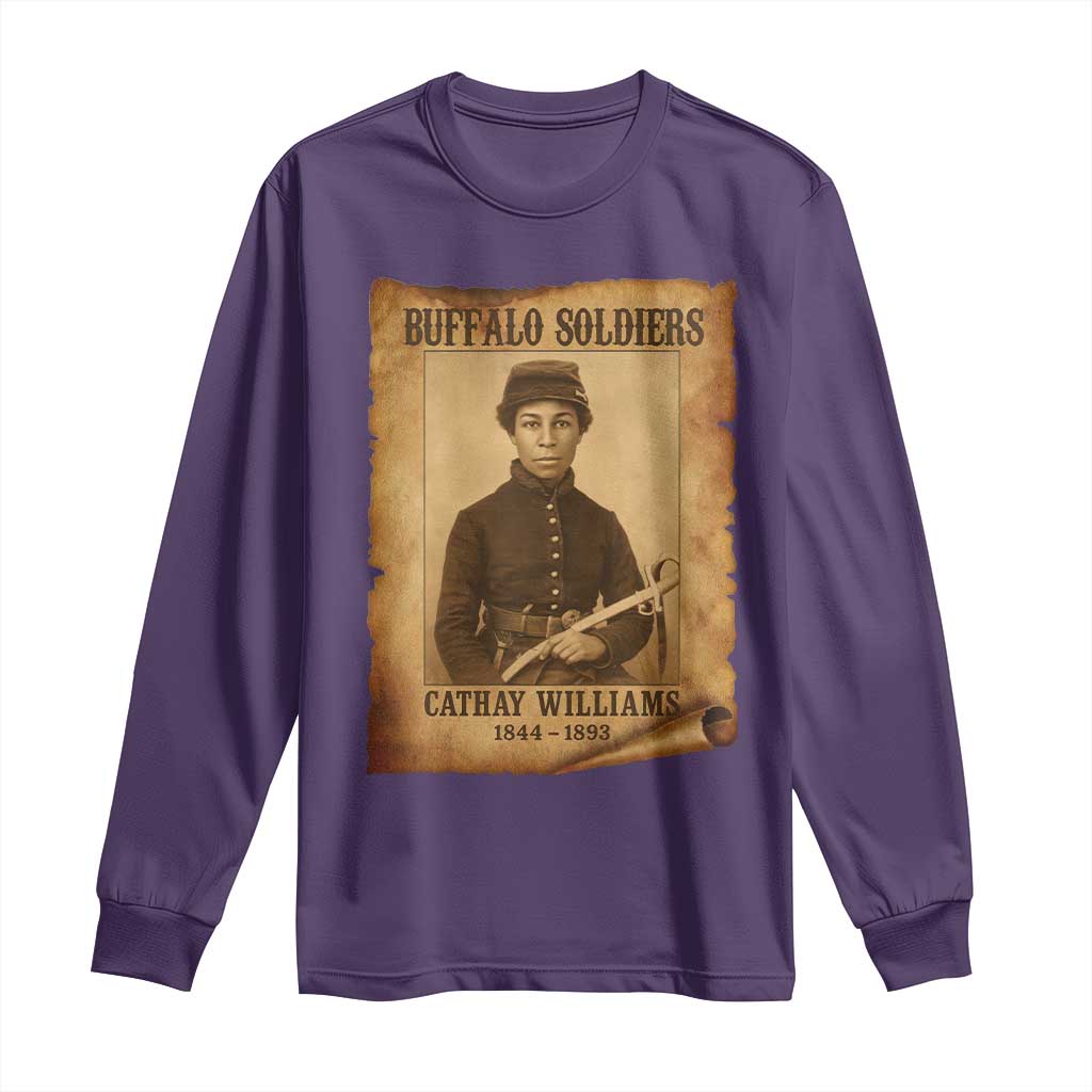 Cathay Williams Long Sleeve Shirt Buffalo Soldier First African American Female Soldier TS10 Purple Print Your Wear