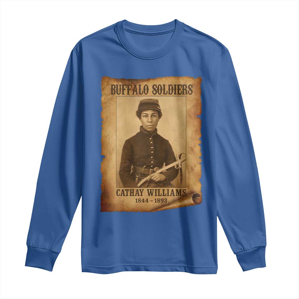 Cathay Williams Long Sleeve Shirt Buffalo Soldier First African American Female Soldier TS10 Royal Blue Print Your Wear