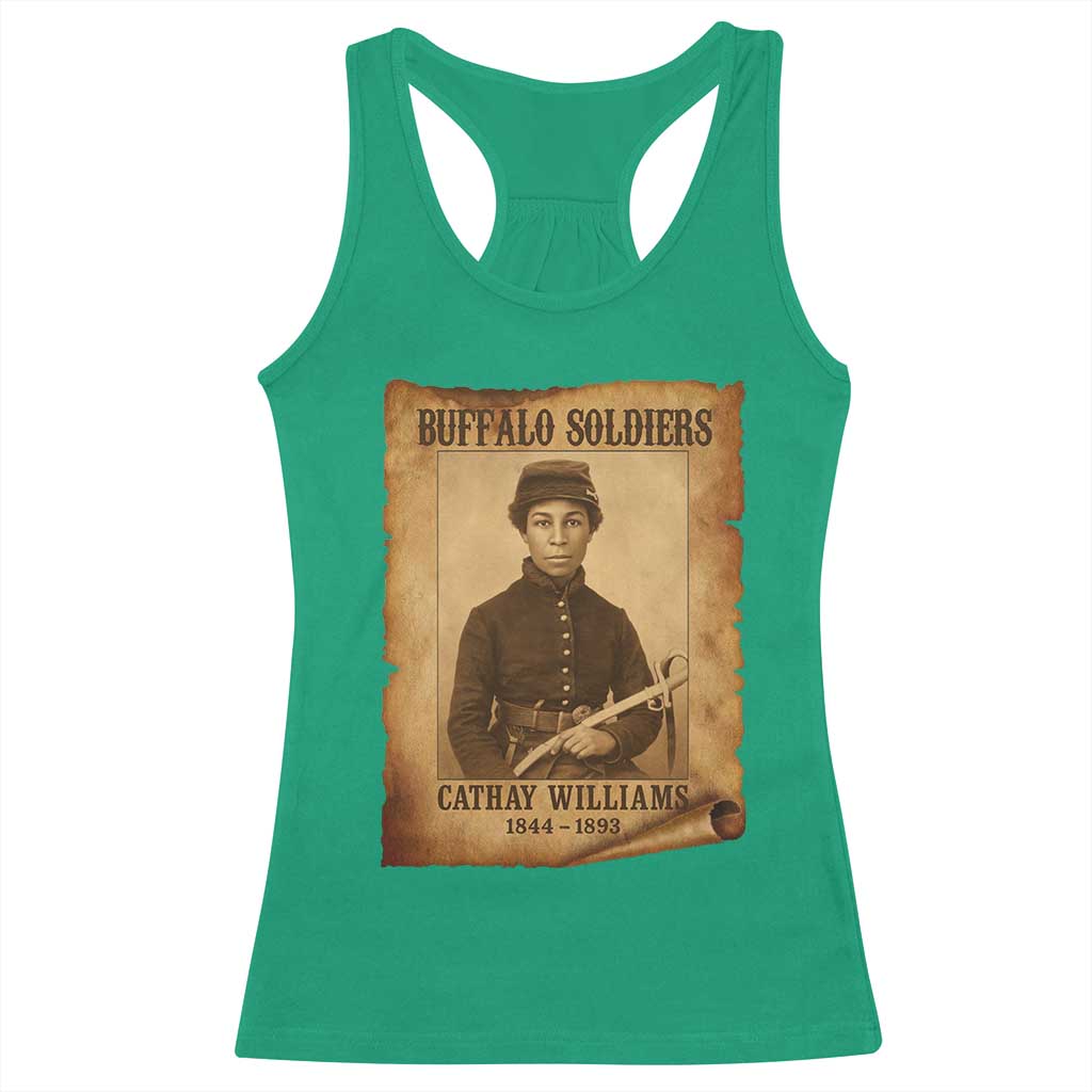 Cathay Williams Racerback Tank Top Buffalo Soldier First African American Female Soldier TS10 Irish Green Print Your Wear