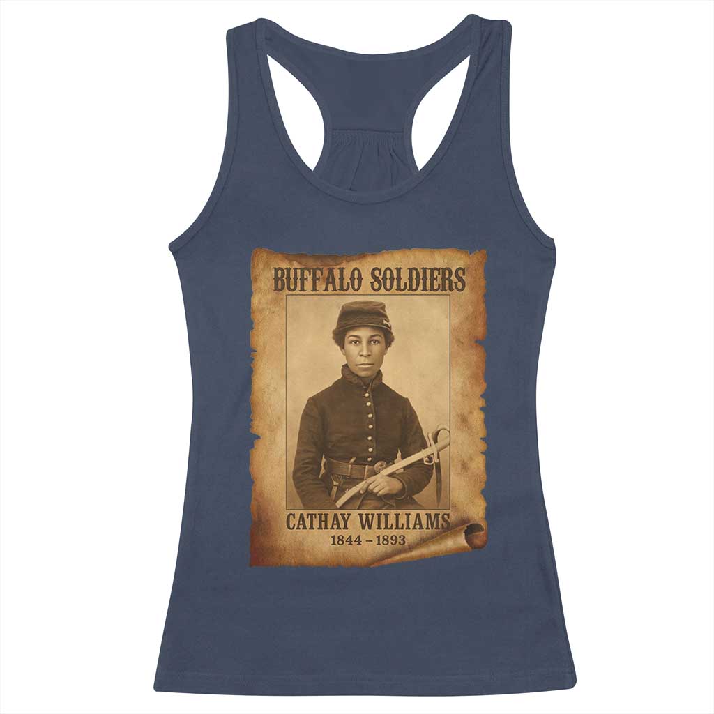 Cathay Williams Racerback Tank Top Buffalo Soldier First African American Female Soldier TS10 Navy Print Your Wear
