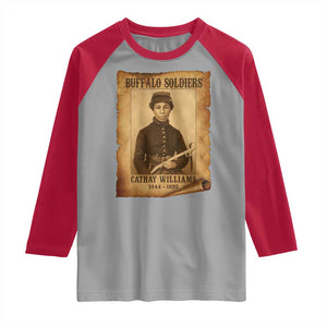 Cathay Williams Raglan Shirt Buffalo Soldier First African American Female Soldier TS10 Sport Gray Red Print Your Wear