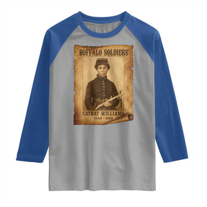 Cathay Williams Raglan Shirt Buffalo Soldier First African American Female Soldier TS10 Sport Gray Royal Print Your Wear
