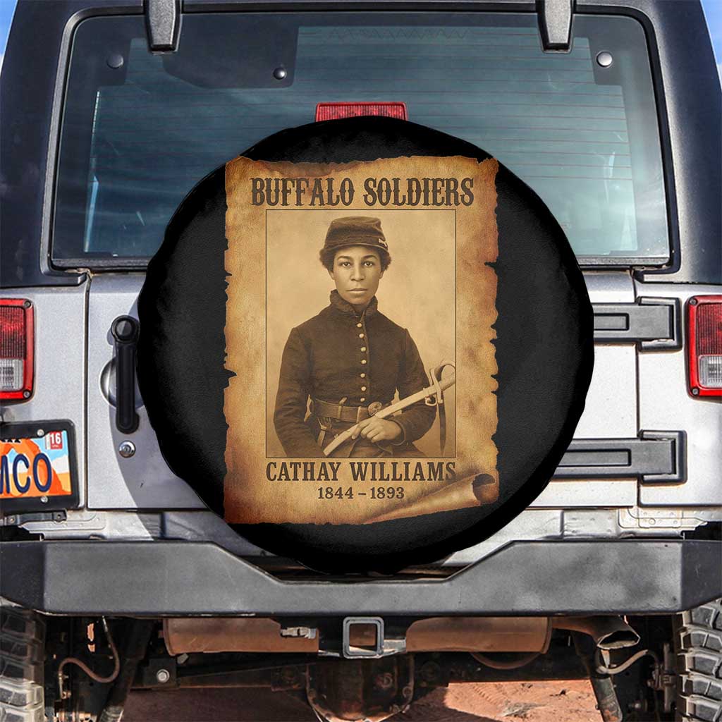 Cathay Williams Spare Tire Cover Buffalo Soldier First African American Female Soldier TS10 No hole Black Print Your Wear