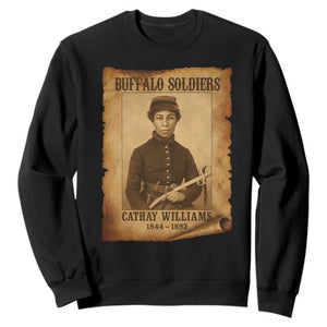 Cathay Williams Sweatshirt Buffalo Soldier First African American Female Soldier TS10 Black Print Your Wear