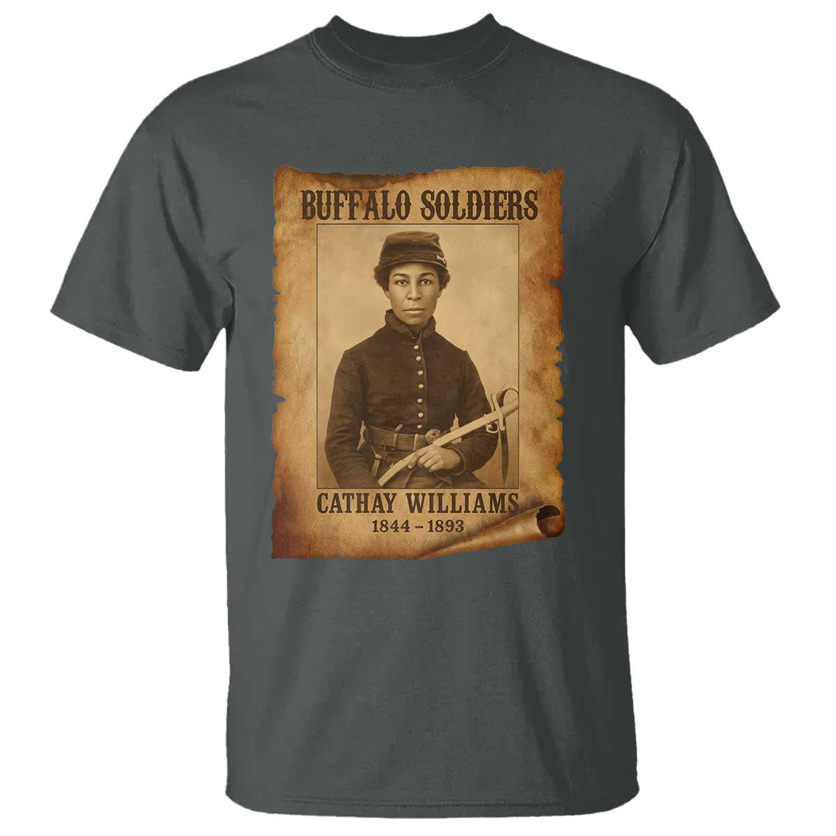 Cathay Williams T Shirt Buffalo Soldier First African American Female Soldier TS10 Dark Heather Print Your Wear