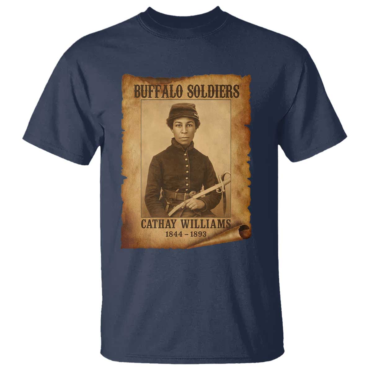 Cathay Williams T Shirt Buffalo Soldier First African American Female Soldier TS10 Navy Print Your Wear