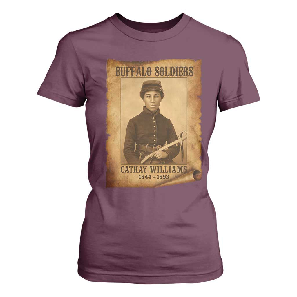 Cathay Williams T Shirt For Women Buffalo Soldier First African American Female Soldier TS10 Maroon Print Your Wear