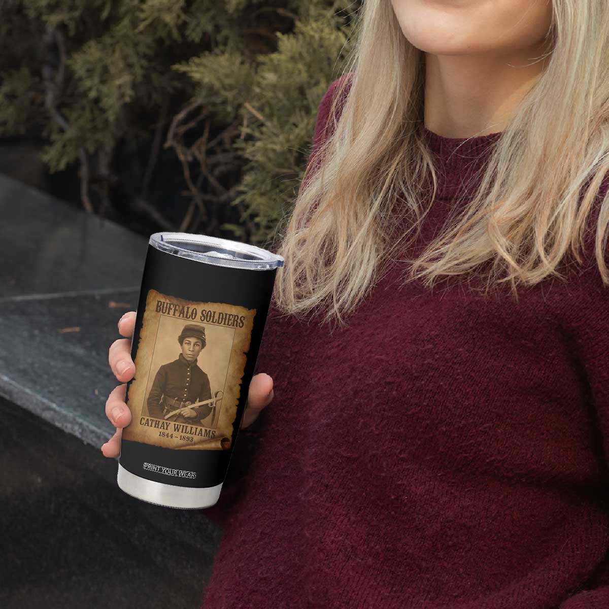 Cathay Williams Tumbler Cup Buffalo Soldier First African American Female Soldier TS10 Print Your Wear