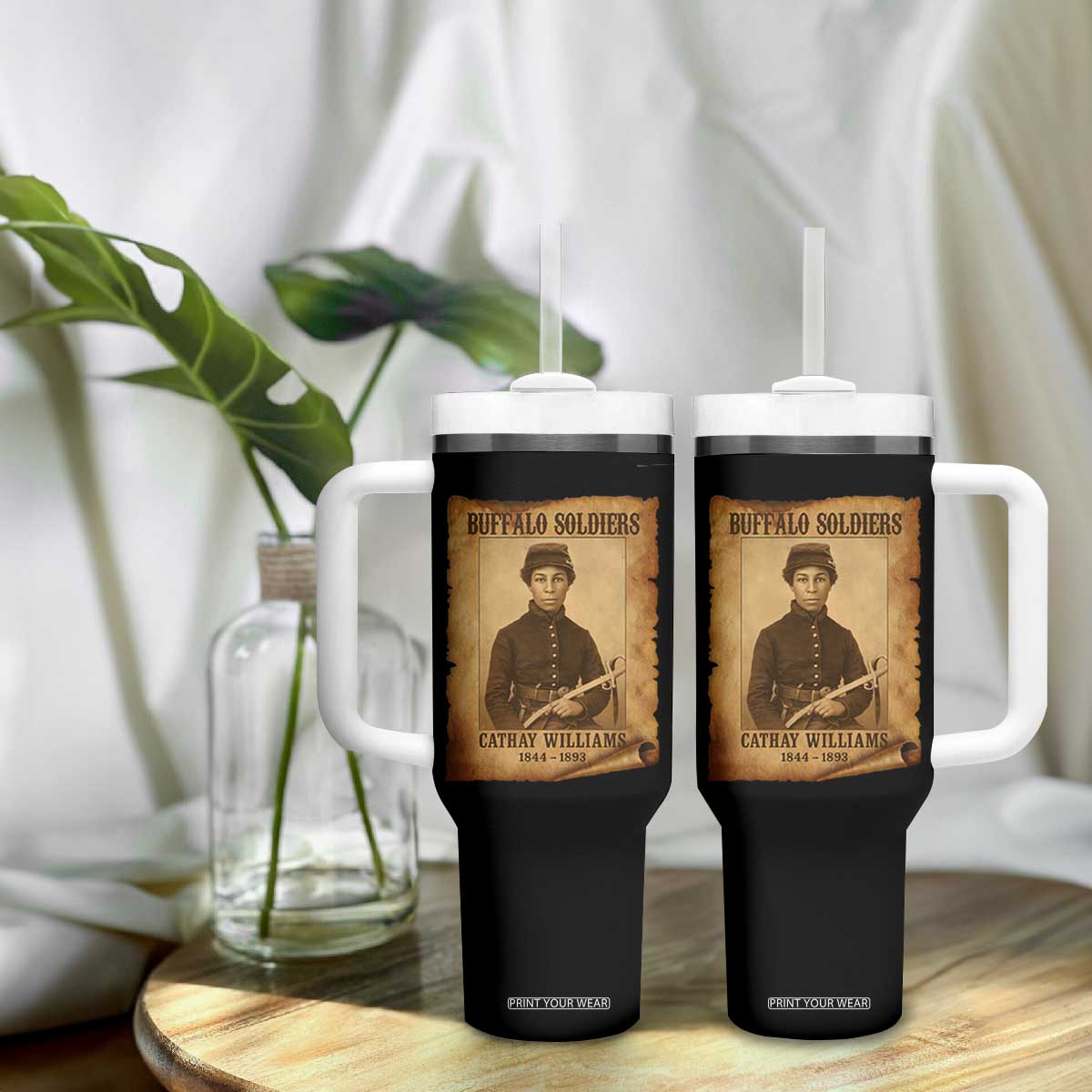 Cathay Williams Tumbler With Handle Buffalo Soldier First African American Female Soldier TS10 Print Your Wear