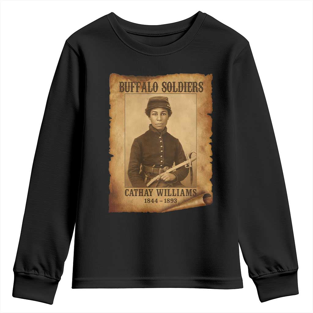 Cathay Williams Youth Sweatshirt Buffalo Soldier First African American Female Soldier TS10 Black Print Your Wear