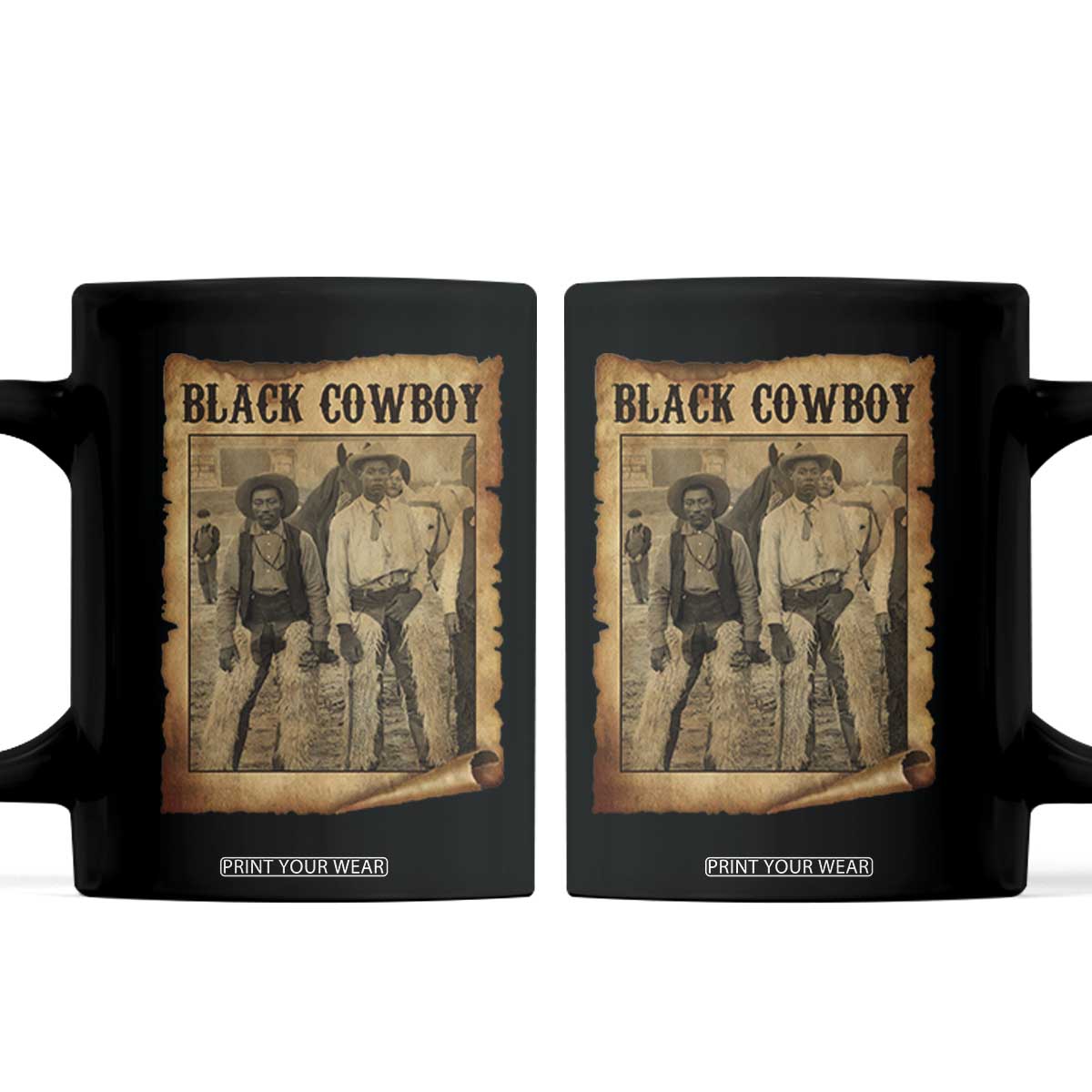 Black Cowboys Coffee Mug Vintage African American Western Black History TS10 Black Print Your Wear