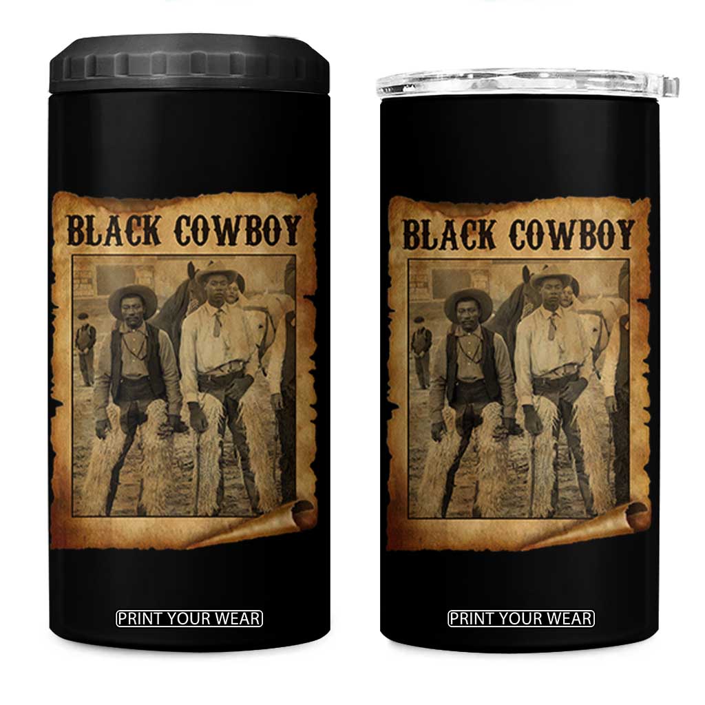 Black Cowboys 4 in 1 Can Cooler Tumbler Vintage African American Western Black History TS10 One Size: 16 oz Black Print Your Wear
