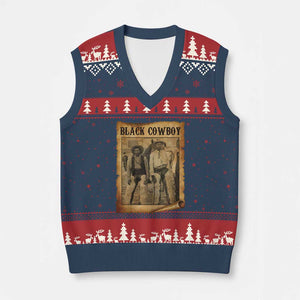 Black Cowboys V-Neck Knit Sweater Vest Vintage African American Western Black History TS10 Navy Red Print Your Wear