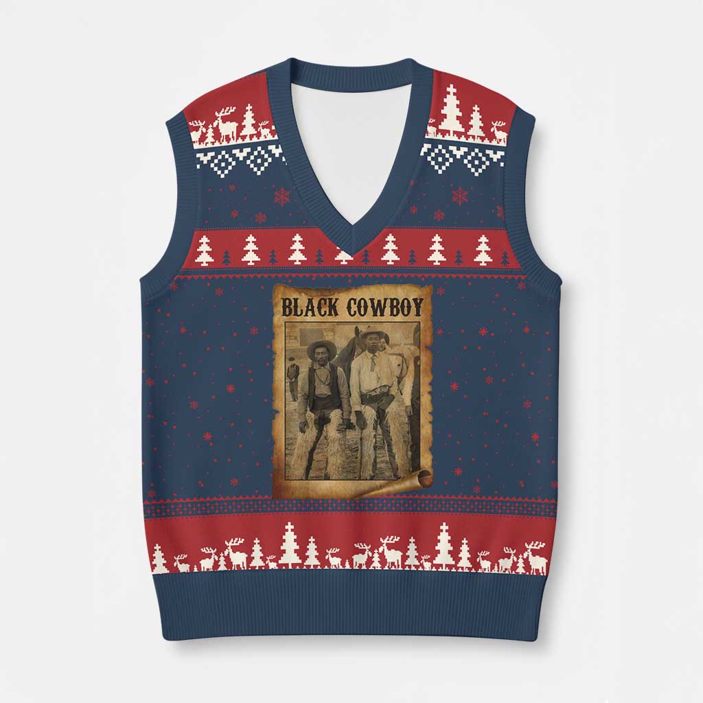 Black Cowboys V-Neck Knit Sweater Vest Vintage African American Western Black History TS10 Navy Red Print Your Wear